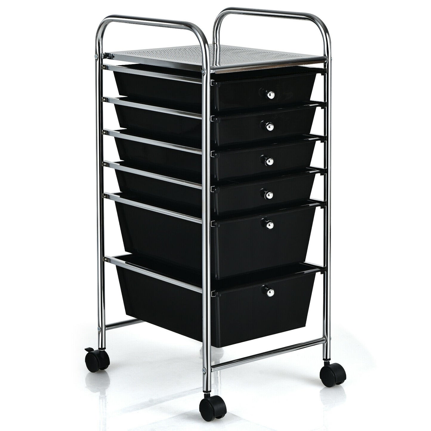 6 Drawer Rolling Storage Cart Organizer, Black File Cabinets at Gallery Canada