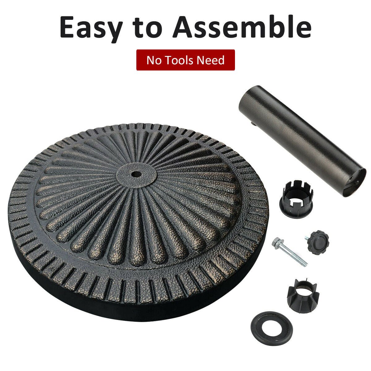 31.5 Lbs Heavy-Duty Outdoor Umbrella Base, Black, Bronze Outdoor Umbrella Bases at Gallery Canada