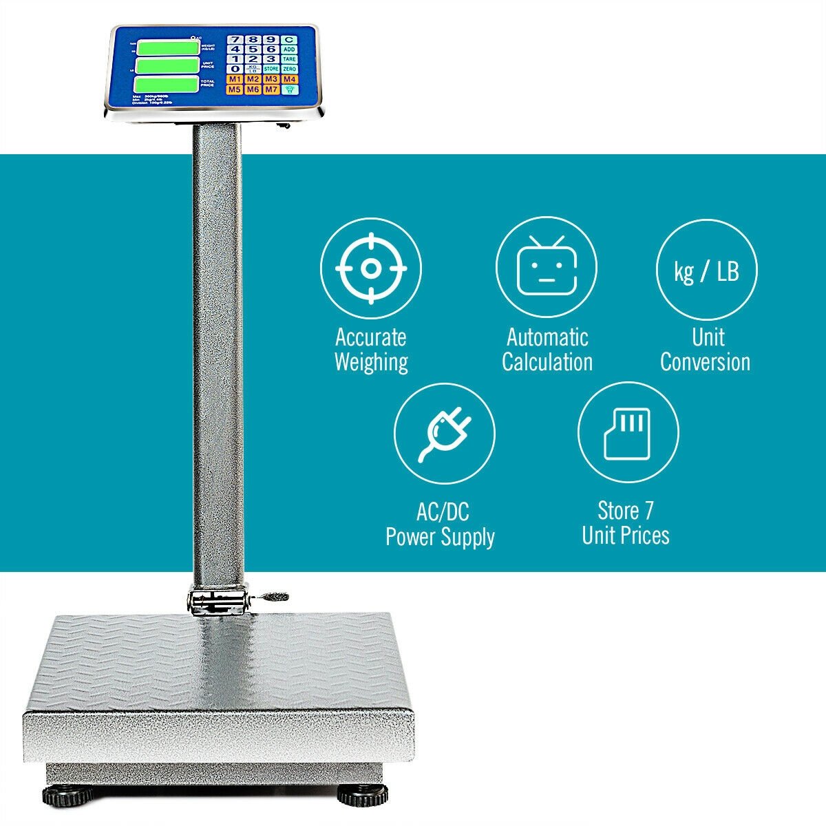 660 lbs Weight Platform Scale Digital Floor Folding Scale, Silver at Gallery Canada