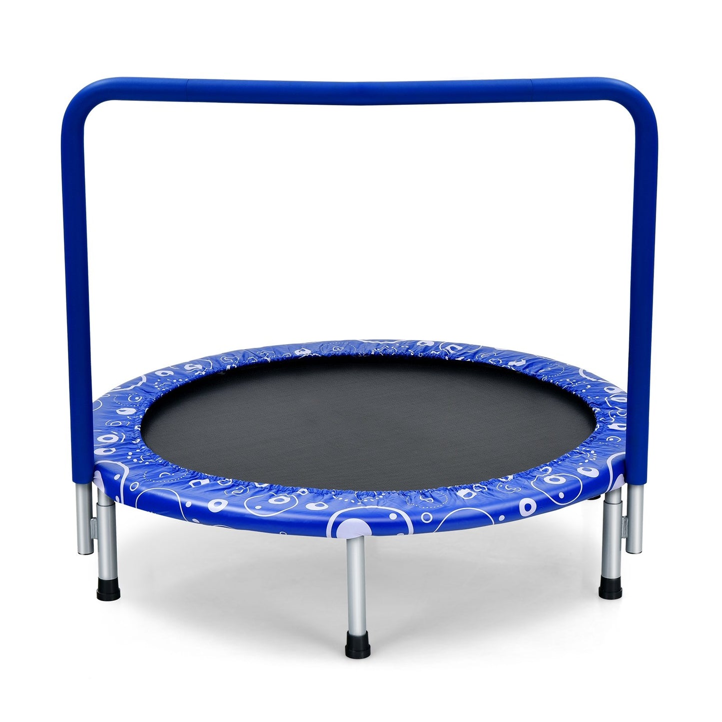 36 Inch Kids Trampoline Mini Rebounder with Full Covered Handrail , Blue