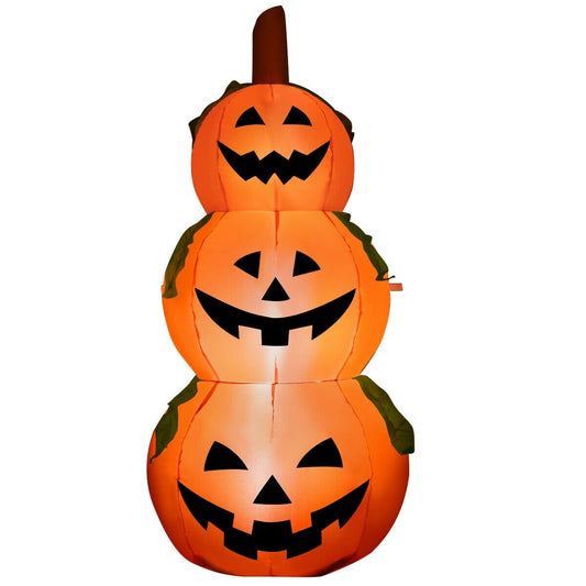 5.2 Feet Halloween Inflatable 3-Pumpkin Stack Ghost, Orange at Gallery Canada