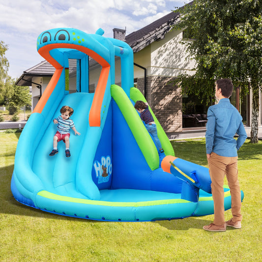 Inflatable Water Pool With Splash And Slide, Blue Bounce House Blue at Gallery Canada