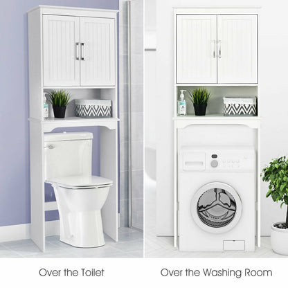 Over Toilet Space Saver Bathroom Organizer with Storage Cabinet , White at Gallery Canada