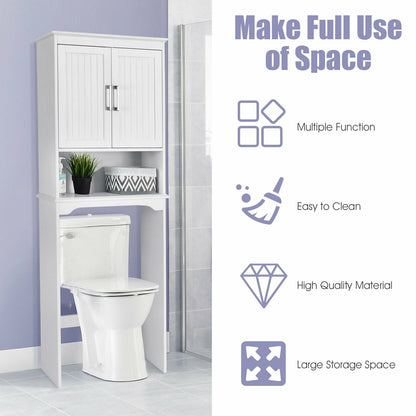 Over Toilet Space Saver Bathroom Organizer with Storage Cabinet , White at Gallery Canada