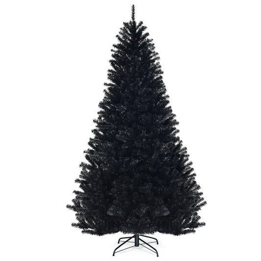 7.5 Feet Hinged Artificial Halloween Christmas Tree, Black at Gallery Canada