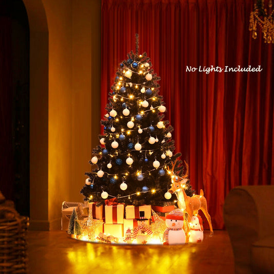 6 Feet Hinged Artificial Halloween Christmas Tree, Black
