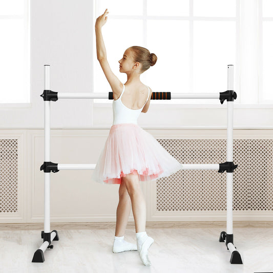 4 Feet Portable Ballet Barre, Adjustable Height, Gray Yoga Accessories Gray at Gallery Canada