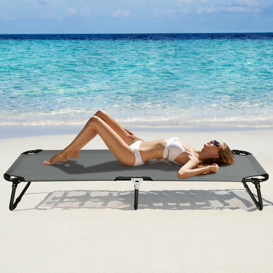 Outdoor Folding Camping Bed, Gray Camping Furniture Gray at Gallery Canada