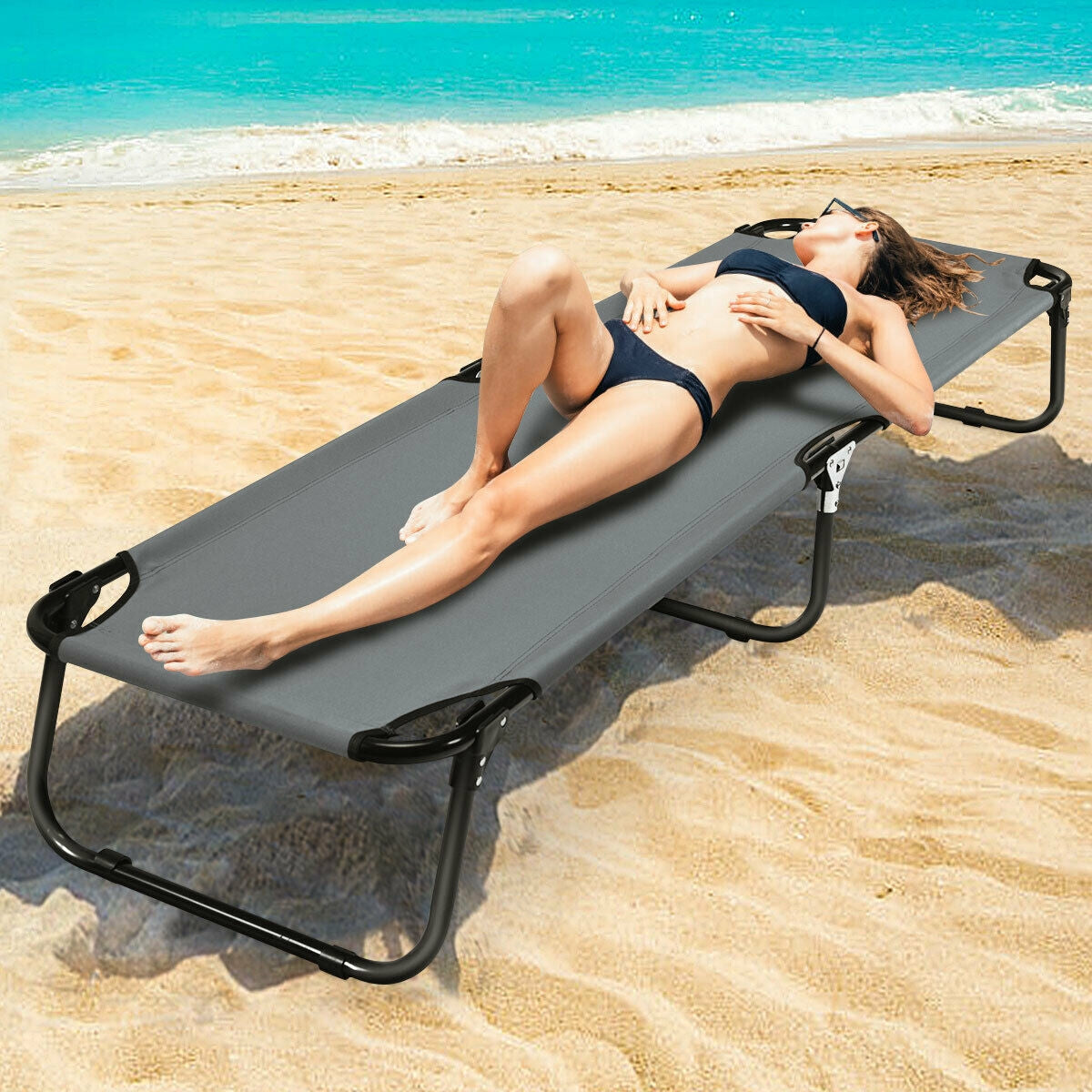 Outdoor Folding Camping Bed, Gray Camping Furniture at Gallery Canada