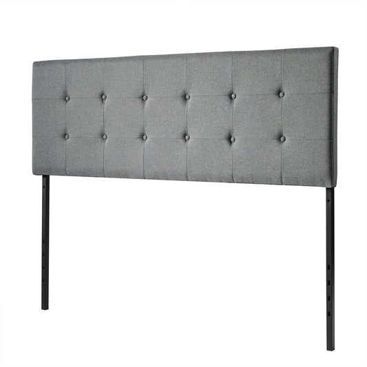 Adjustable Tufted Linen Fabric Upholstered Queen and Full Size Headboard, Gray at Gallery Canada