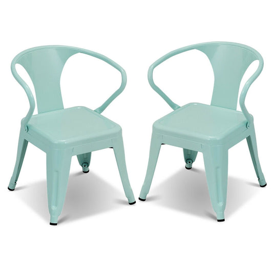 Set of 2 Steel Armchair Stackable Kids Chairs, Multicolor at Gallery Canada