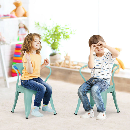 Set Of 2 Steel Armchair Stackable Kids Chairs, Multicolor Kids Table & Chair Sets Multicolor at Gallery Canada