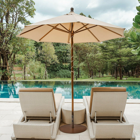Outdoor Steel Market Umbrella Base Stand, 29.5 Inches, Brown Outdoor Umbrella Bases Brown at Gallery Canada