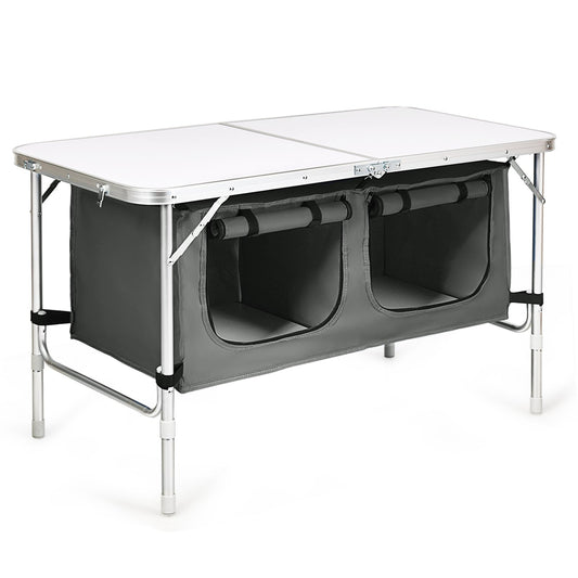 Height Adjustable Folding Camping  Table, Gray at Gallery Canada