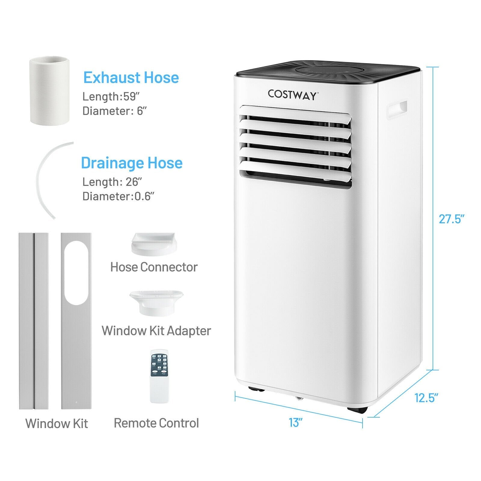 Portable Air Conditioner 10000 BTU Evaporative Air Cooler Dehumidifier, White at Gallery Canada
