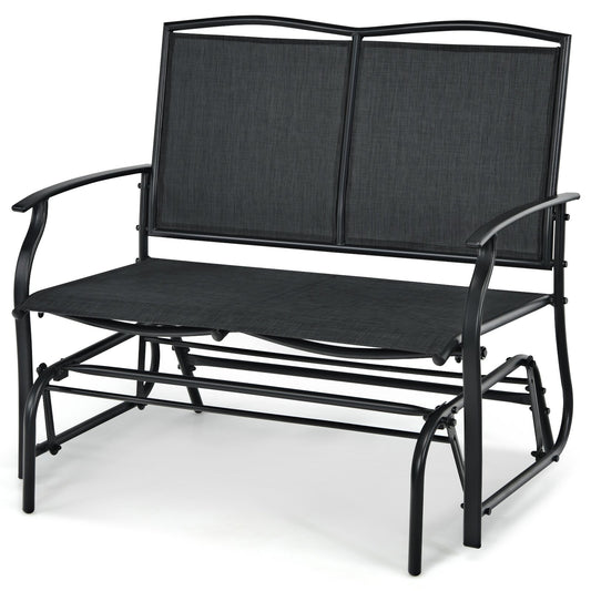 Iron Patio Rocking Chair for Outdoor Backyard and Lawn, Black at Gallery Canada