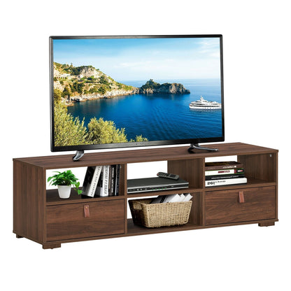 TV Stand Entertainment Media Center Console for TV's up to 60 Inch with Drawers Walnut, Walnut at Gallery Canada