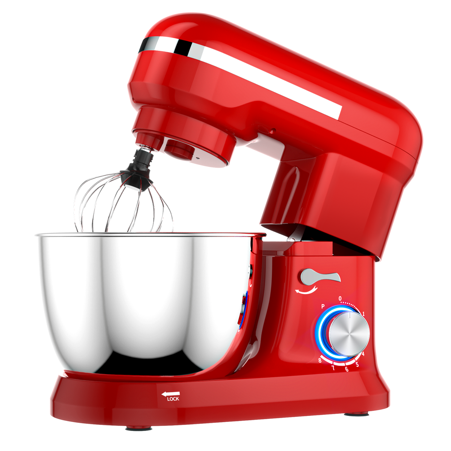 4.8 Qt 8-speed Electric Food Mixer with Dough Hook Beater, Red at Gallery Canada
