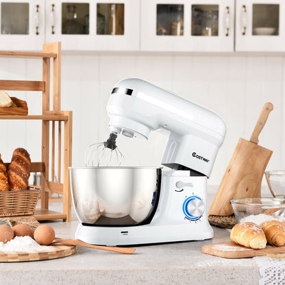 4.8 Qt 8-speed Electric Food Mixer with Dough Hook Beater, White at Gallery Canada