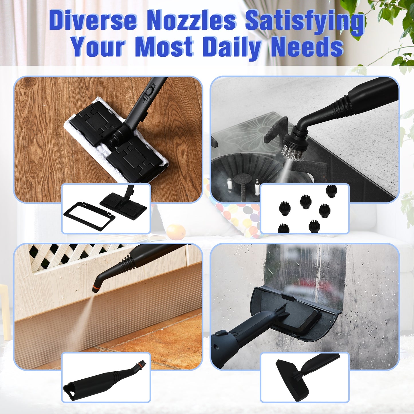 2000W Heavy Duty Steam Cleaner Mop, Detachable Handheld Unit, Blue Vacuums & Cleaners at Gallery Canada