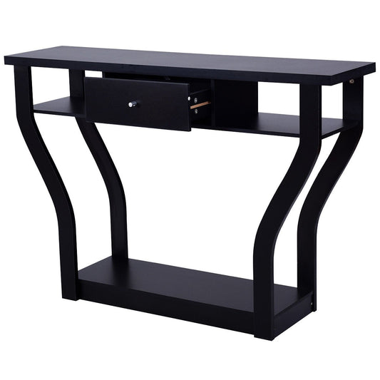 Modern Sofa Accent Table with Drawer, Black at Gallery Canada