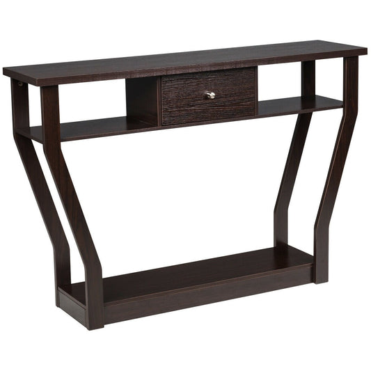 Modern Sofa Accent Table with Drawer, Brown at Gallery Canada