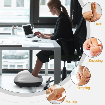 Shiatsu Foot Massager with Heat Kneading Rolling Scraping Air Compression, Silver at Gallery Canada