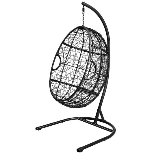 Hanging Cushioned Hammock Chair with Stand , Gray at Gallery Canada
