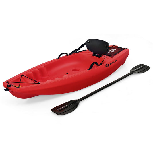 6 Feet Youth Kids Kayak with Bonus Paddle and Folding Backrest for Kid Over 5, Red