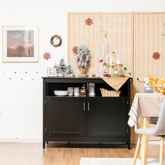 Modern Wooden Kitchen Lockers, Large Storage Space, Black Sideboards Cabinets & Buffets Black at Gallery Canada