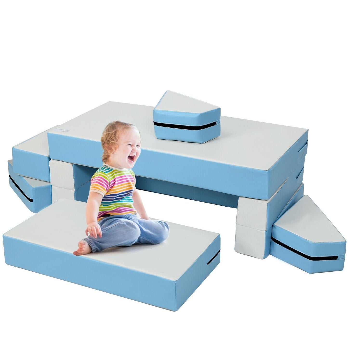 4-in-1 Crawl Climb Foam Shapes Toddler Kids Playset, Blue at Gallery Canada