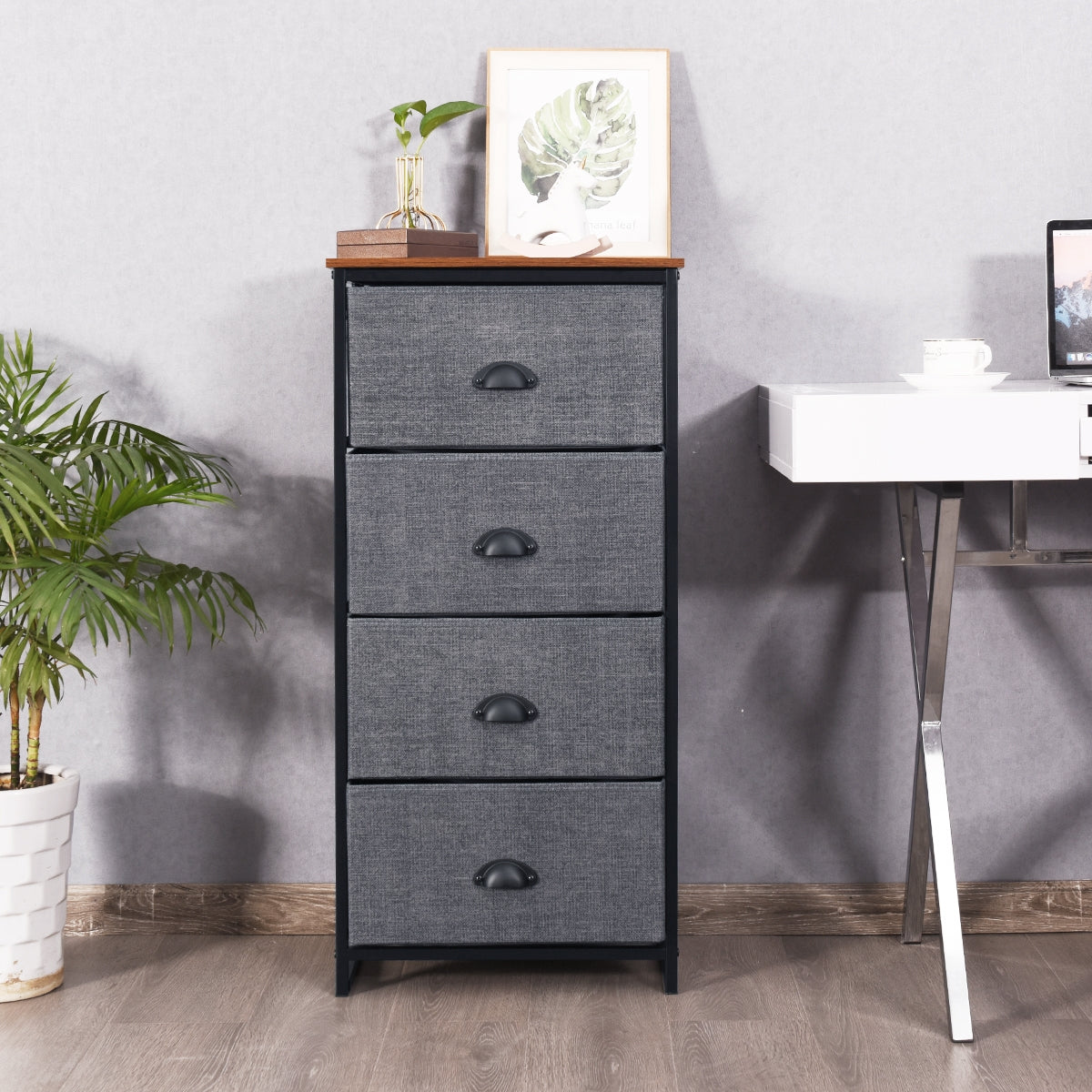 Dresser Storage Tower with Fabric Drawers and Sturdy Steel Frame - Gallery Canada