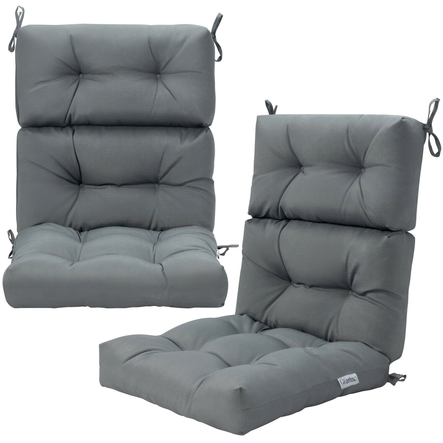 22 x 44 Inch Tufted Outdoor Patio Chair Pad, Gray Outdoor Furniture Accessories at Gallery Canada