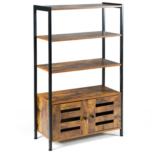 Industrial Storage Shelf with 2 Shutter Doors, Rustic Brown at Gallery Canada