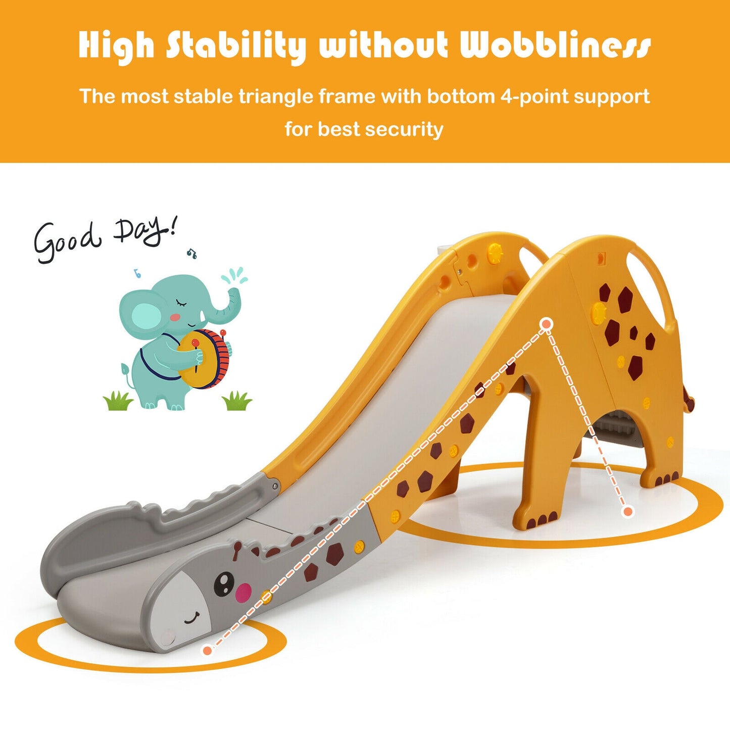 3-in-1 Kids Climber Slide Play Set, Basketball Hoop, Yellow Climbers & Slides at Gallery Canada