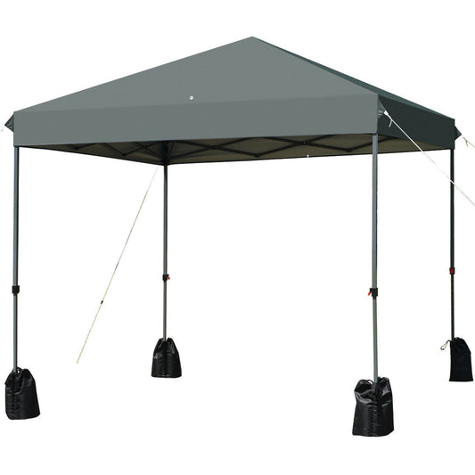 8’x8' Outdoor Pop up Canopy Tent  w/Roller Bag, Gray