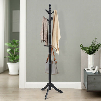Adjustable Free Standing Wooden Coat Rack, Black at Gallery Canada