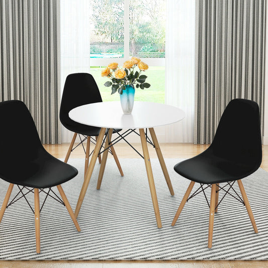 Set Of 2 Mid-Century Modern Dining Side Chairs, Black, Dark Dining Chairs Black at Gallery Canada