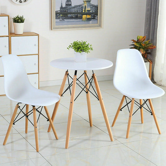 Ensemble de 2 chaises d'appoint de salle à manger DSW modernes du milieu du siècle, blanc