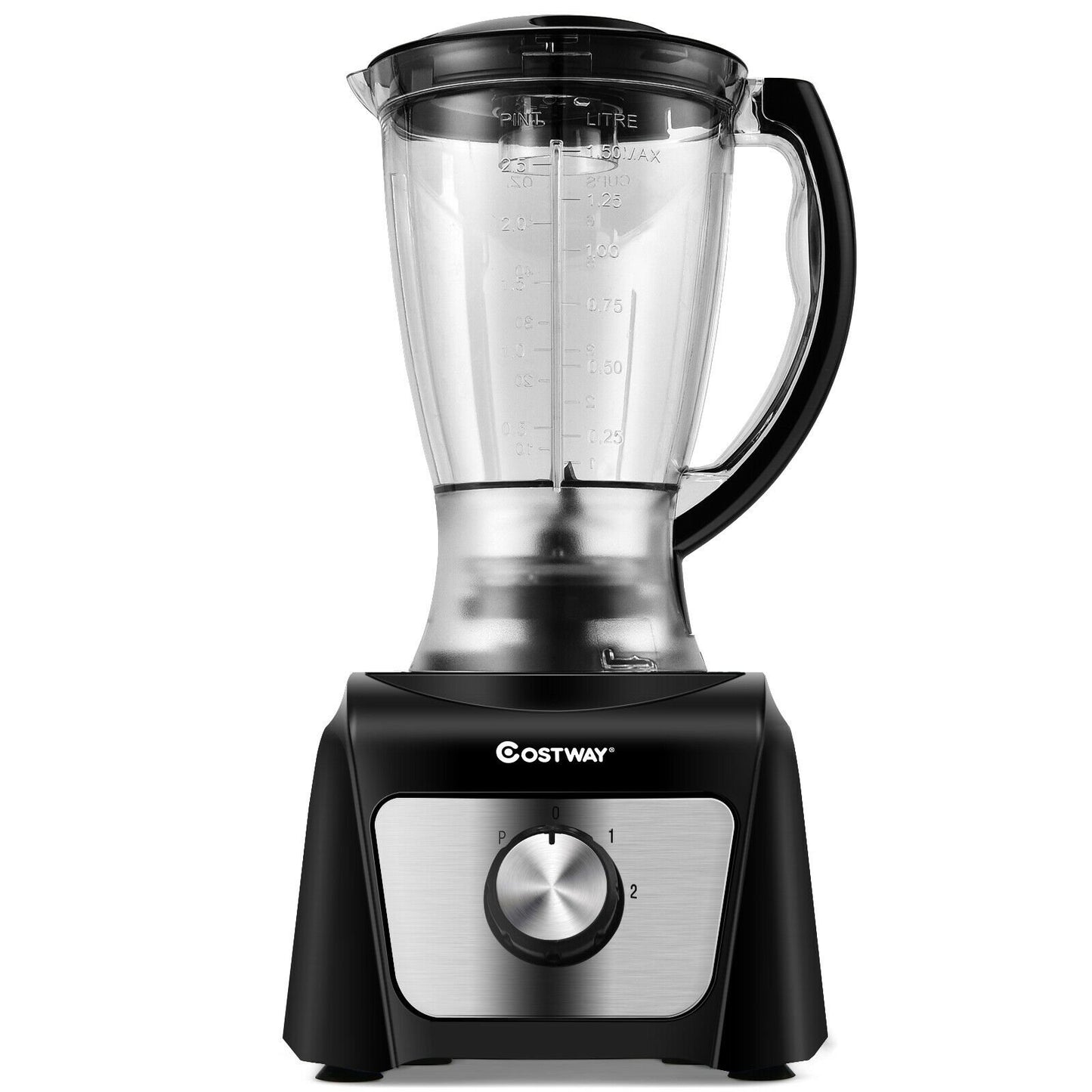 8 Cup Food Processor 500W Variable Speed Blender Chopper with 3 Blades, Black at Gallery Canada