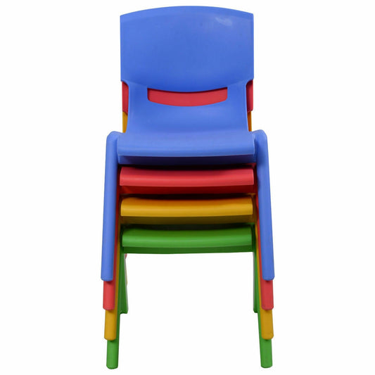 4-Pack Stackable Plastic Children Chairs, Multicolor