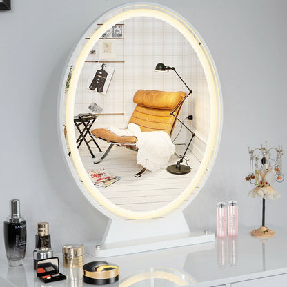 Hollywood Vanity Lighted Makeup Mirror Remote Control 4 Color Dimming, White at Gallery Canada