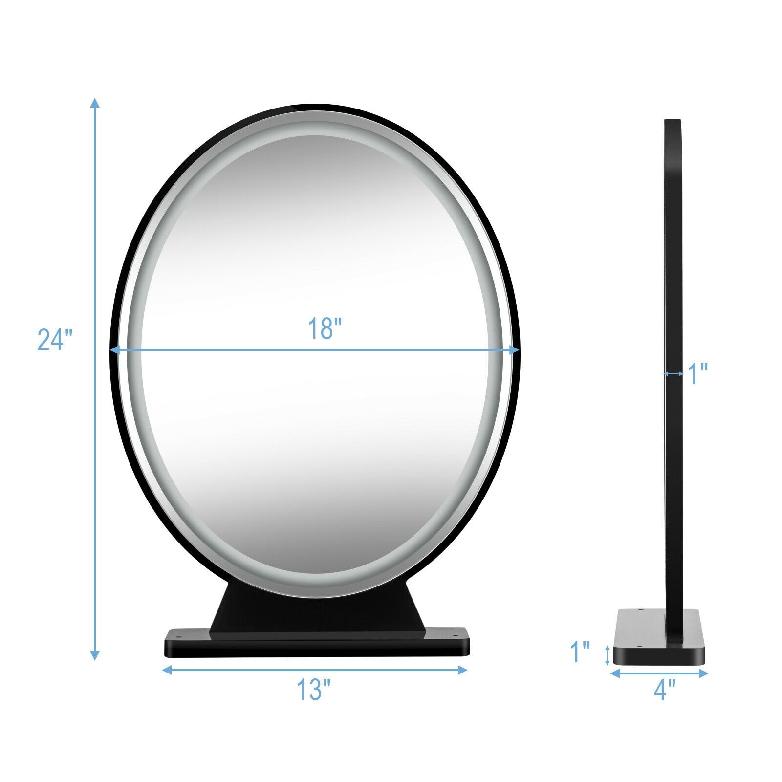 Hollywood Vanity Lighted Makeup Mirror Remote Control 4 Color Dimming, Black at Gallery Canada