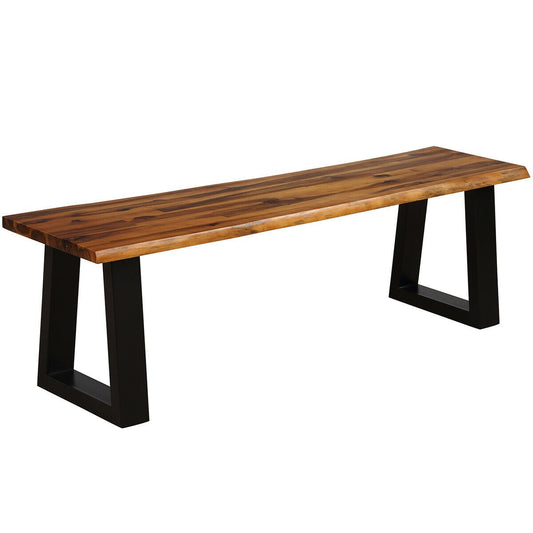 Solid Acacia Wood Patio Bench Dining Bench Seating Chair at Gallery Canada
