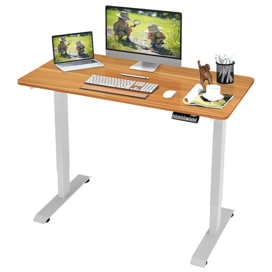 Electric Height Adjustable Standing Desk with Memory Controller, Light Brown at Gallery Canada