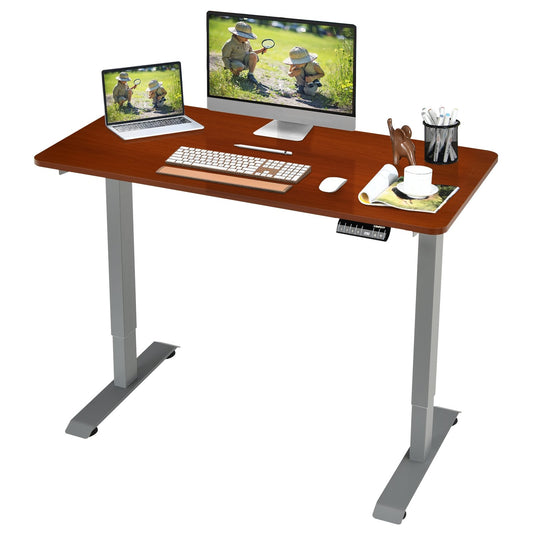 Electric Height Adjustable Standing Desk with Memory Controller, Brown at Gallery Canada