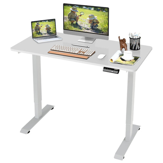 Electric Height Adjustable Standing Desk with Memory Controller, White at Gallery Canada