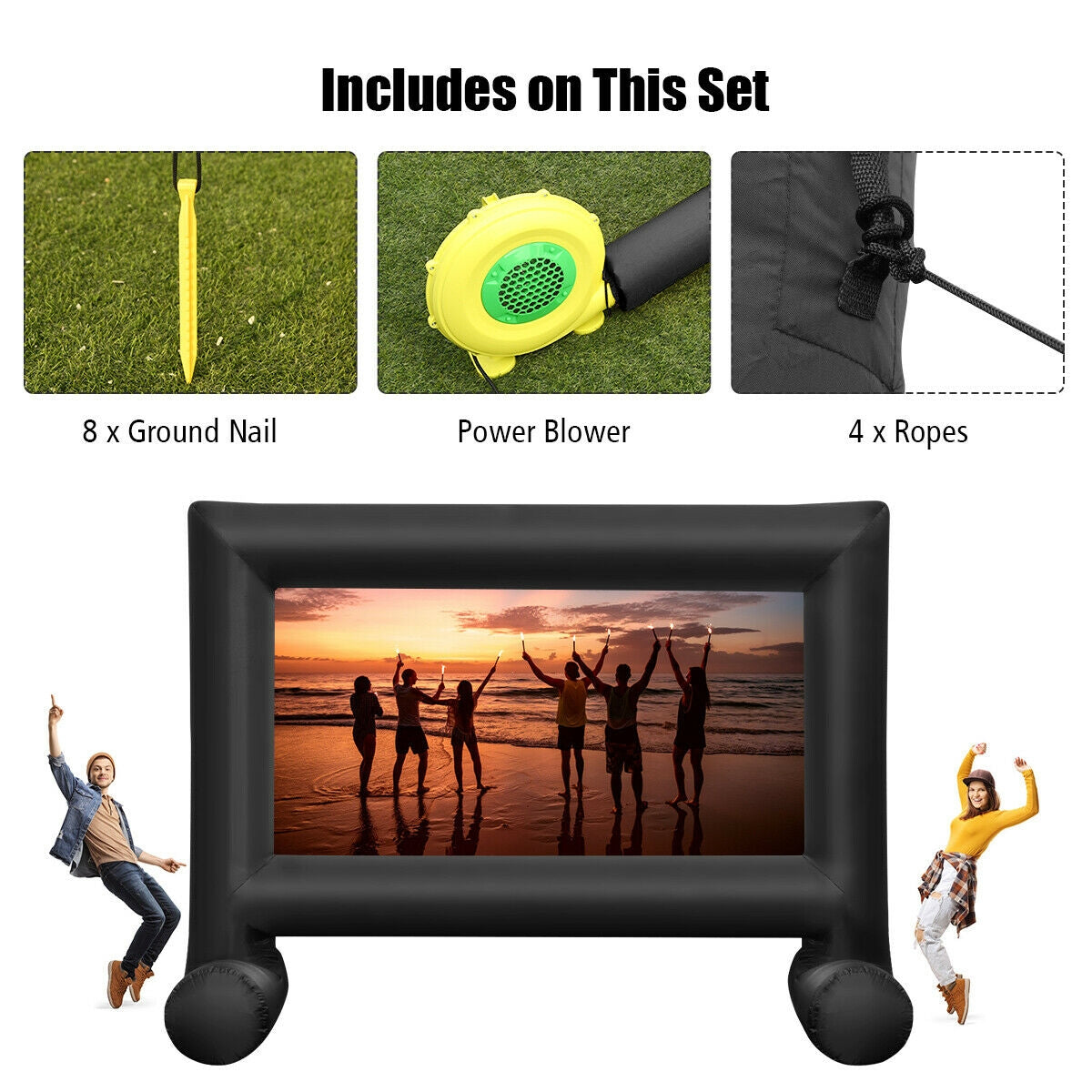 Inflatable Outdoor Movie Projector Screen, 18'