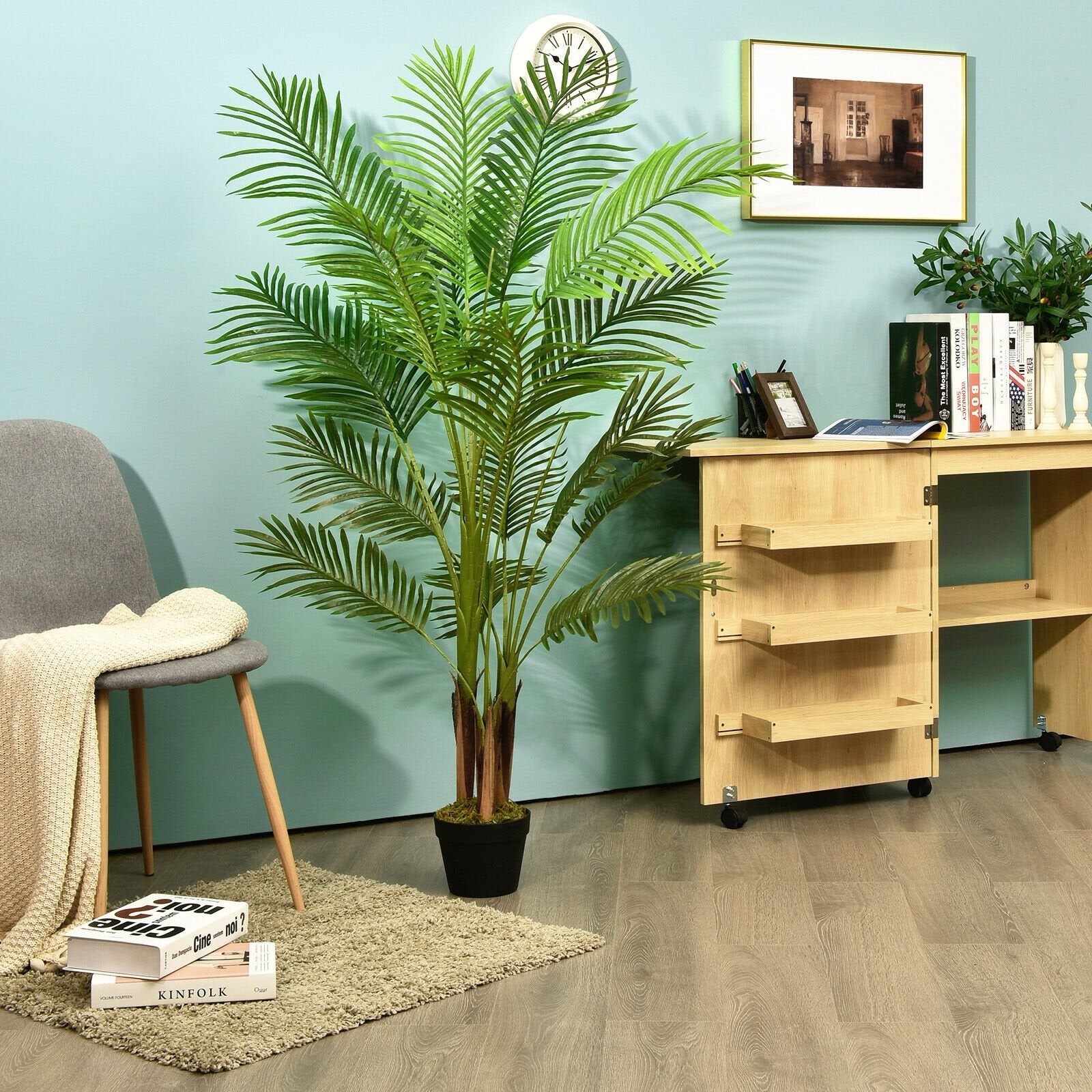 5 Feet Indoor Artificial Phoenix Palm Tree Plant, Green at Gallery Canada