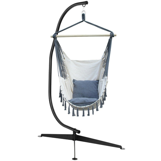 Solid Steel C Hammock Frame Stand, Black at Gallery Canada